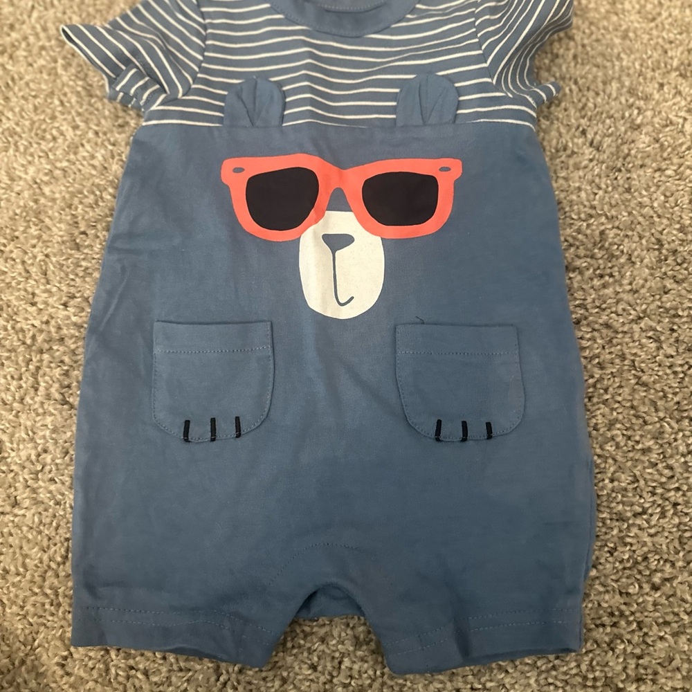 GAP Baby Blue Striped Romper